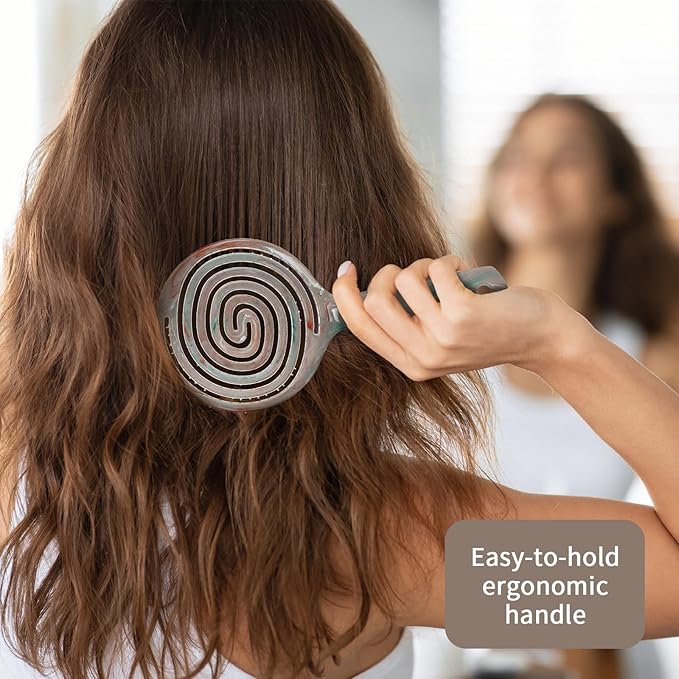 Detangling Wet Hair Brush for Thin or Straight Hair, Vented Detangler Hairbrush with Double-Layered Ultra and Soft-Nylon Bristles for Wet or Dry Hair, Gift for Women Girls Kids
