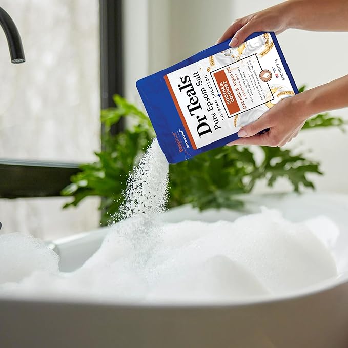 Dr Teal's Epsom Salt Magnesium Soak, Soothe & Comfort with Oat Milk & Argan Oil, 3 lbs (Pack of 2)