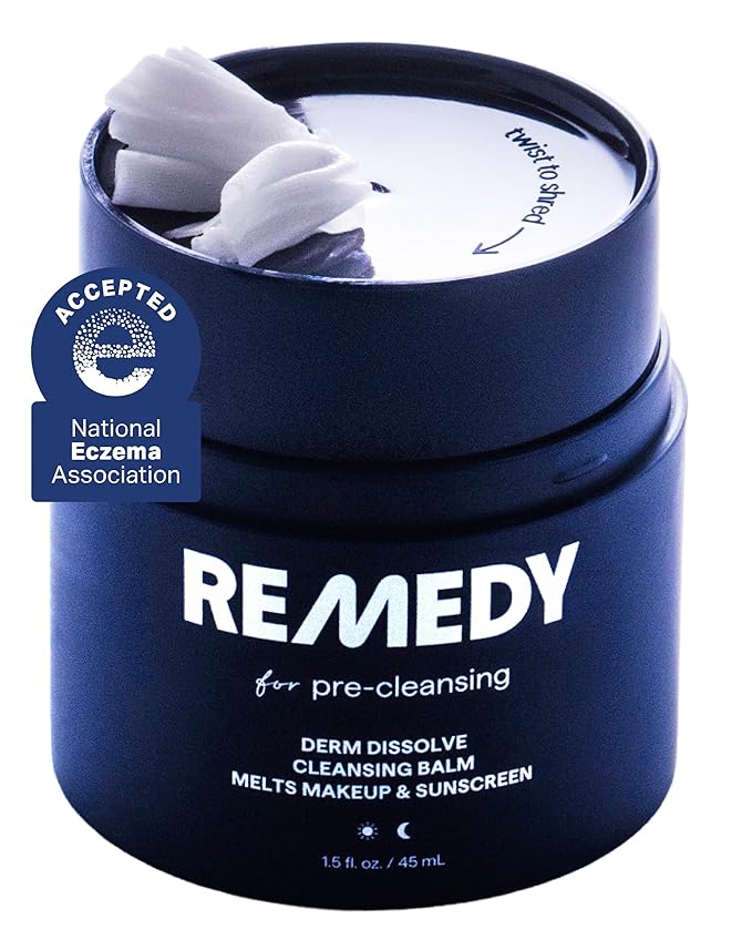 Remedy for Pre-Cleansing | Derm Dissolve Cleansing Balm | Melts Makeup and Sunscreen | Ceramides Safflower Lipids Centella | Fragrance Free| By Dermatologist Dr. Shah | 1.5 Fl Oz