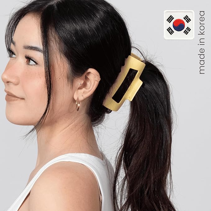 The Original Mello Hair Claw Clip Squishy Claw Clip Made in Korea Patent Pending 30021976 (Yellow, Medium)