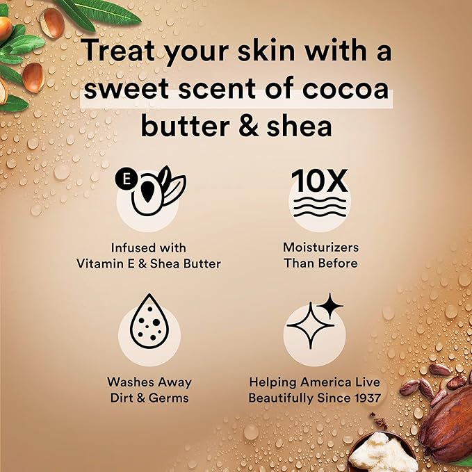 Suave Moisturizing Body Wash, Cocoa Butter and Shea with Vitamin E Extract, No Parabens, No Phtahaltes, 18 Oz (Pack of 12)