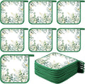 Bencailor 12 Pcs Pot Holders with Pocket Kitchen Hot Potholders Hot Pad Oven Mitts Cookie Bag Oven Gloves for Kitchen Gift Baking Cooking (Leaves)
