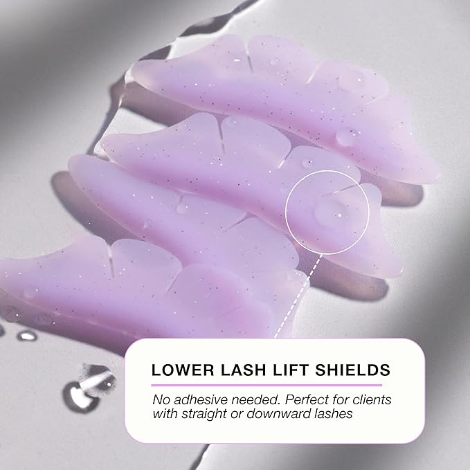 Curacoro Lower Lash Lift Shields, 4 Pcs Lash Lift Pads Self Adhesive, Bottom Eye Rods for Lifting and Curling, Reusable Silicone Tools for Eyelash Perm Lamination