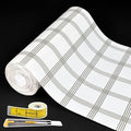 Shelf Liners for Kitchen Cabinets 12in x 30FT, Non Adhesive Drawer Liner White Square Thickened Shelf Liner Non-Slip Easy to Clean for Tool Box Refrigerator with Knife and Tape Measure