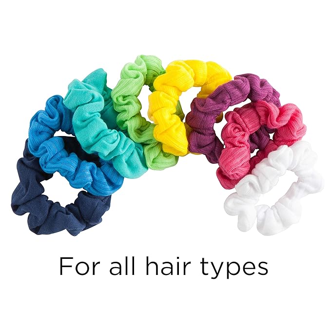 Goody Hair Scrunchie, 8 Count, Assorted Rainbow, Pack of 2 | Ouchless | For Women | All Hair Types | For Ponytails