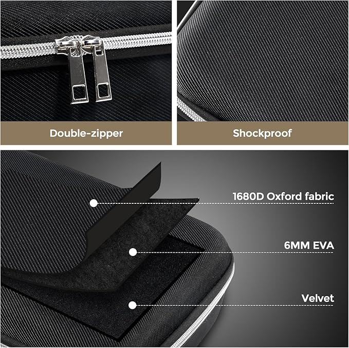 ProCase Hard Hair Clippers Case, Barber Supplies Hair Cutting Tool Accessories Storage Organizer, Trimmer Travel Bag for TPOB/Hatteker/Oneisal/Wahl 5Star/Andis Men Razor Guard Grooming Kits -Black