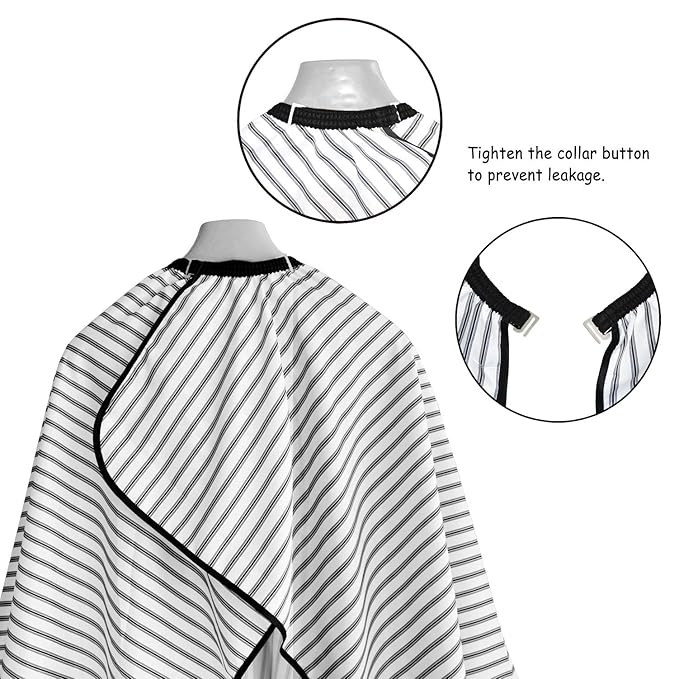 Barbers Cape Hairdressing Gown – Waterproof Professional Hairdressers Salon Cape Cloth Hair Cutting Apron for Hair Styling,Cuts and Colors - 63" x 57"