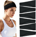 Headbands for Women Non-Slip Workout Hair Bands, 6 Pack Stretchy Athletic Soft Sweatbands, Elastic Cloth Fabric Headband, Fashion Head Bands for Yoga Running Sports Gym Sports Exercise