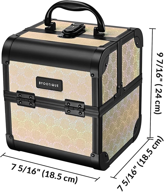 BYOOTIQUE Rolling Cosmetic Case 3-Piece Nail Tech Storage Cart on Wheels Hairdressing Brush Bags for Makeup Artist Salon Barbershop Hairstylist,Grace ForgetMeNot