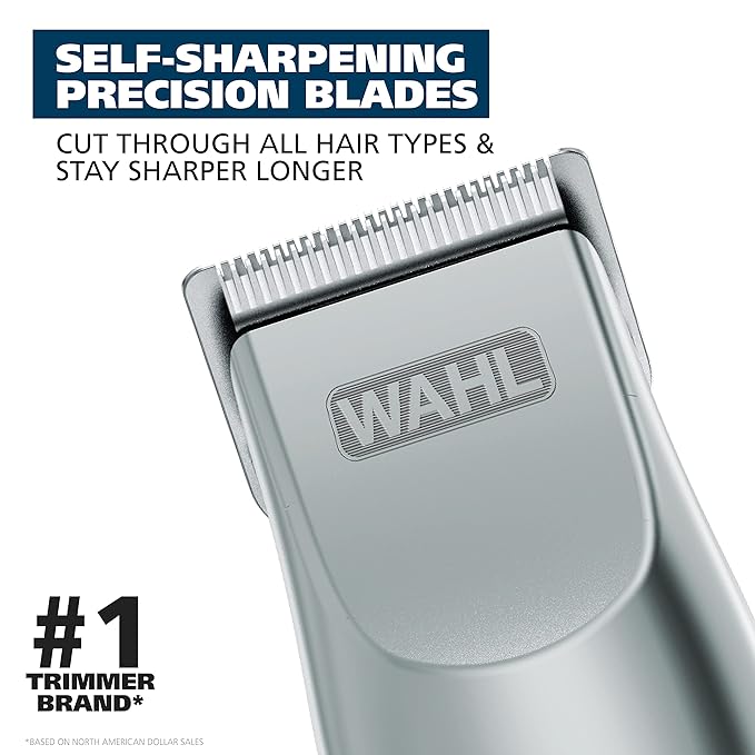 Wahl Groomsman Battery Operated Facial Hair Trimmer for Beard & Mustache Trimming Including Light Detailing and Body Grooming – Model 9906-717V