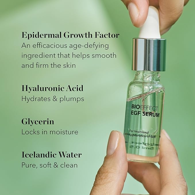 BIOEFFECT EGF Serum | Epidermal Growth Factor + Hyaluronic Acid | Age-Defying Face Treatment for Fine Lines & Wrinkles, Hydration & Firmness, 20 mL / 0.68 oz