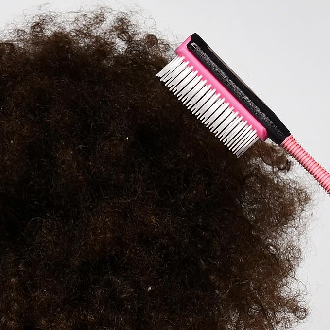 KISS Colors & Care Kids Adjustable Mini Detangling Non-Slip Brush - Pink, Gentle, Smooth & Sleek, Knot-Free Results, Less Breakage, Flexible & Perfect For All Hair Types & Little Ones