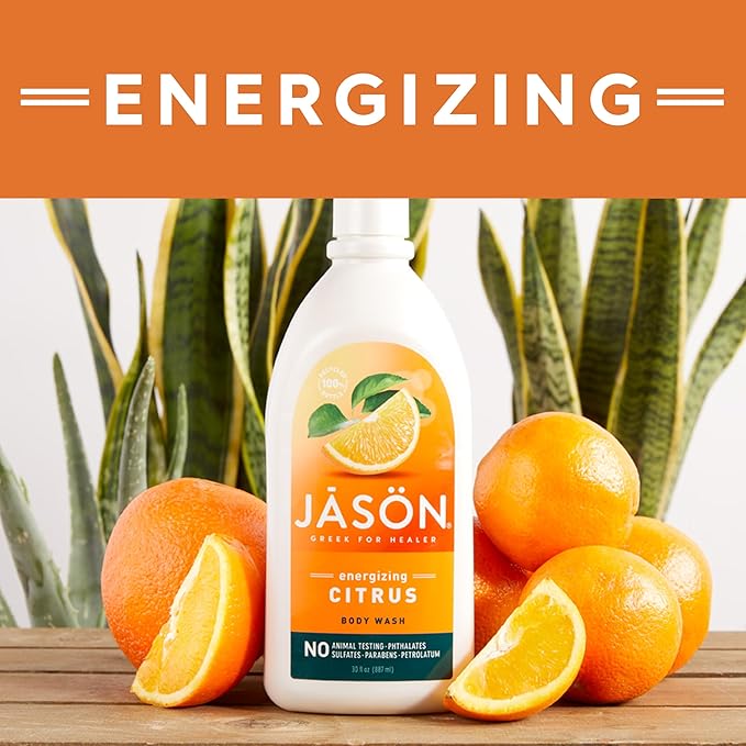 JASON Citrus Energizing Body Wash, For a Gentle Feeling Clean, 30 Fluid Ounces (Pack of 2)