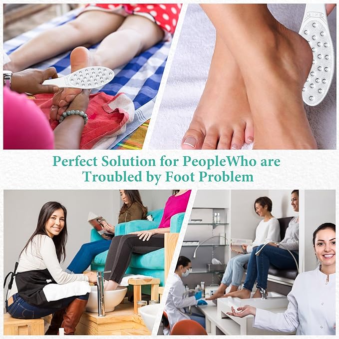 4 Pcs Stainless Steel Foot Scraper Metal Foot File Double Sided File Callus Remover Professional Feet Rasp Scrubber for Wet or Dry Skin Easy to Clean Pedicure Tool Heel