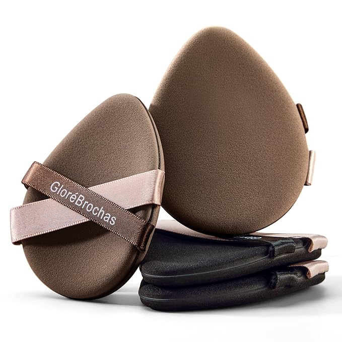 Makeup Sponge Set 4 Pack Micro Porous Low Absorption Soft Latex Free Foundation Powder Puff, Dual-Ribbon Beauty Sponges & Blenders for Powder Cream