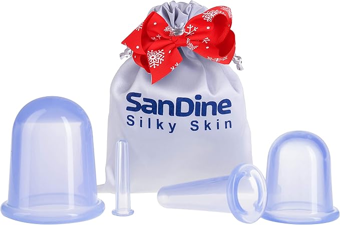 Body Cupping Therapy Sets - Sandine Face Cupping Set - Facial Cupping System - Silicone Massage Cups - Cupping for Cellulite Kit - Ideal to Shape your Cheeks, Chin by Sandine