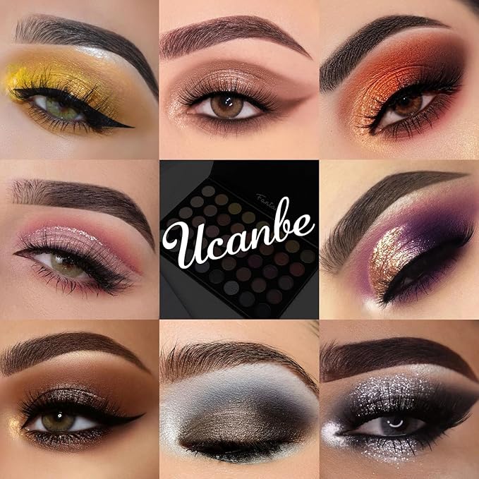 Professional Neutral Smokey Eyeshadow Makeup Palette, Matte Shimmer Metallic Black Grey Dark Goth Eye Shadows for Halloween, Pigmented Warm Smoky Naked Nude Rosy Gold Brown Pallet Daily Make Up Kit