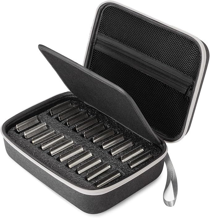 Noverlife Hair Clipper Guard Blades Holder Case, Barber Guard Storage Bag for 20 Metal Blades Hard Storage Travel Case