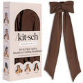 Kitsch Set & Flow Active Heatless Curling Headband For Women – Achieves Heatless Curls Overnight, No Heat Damage | Heatless Curlers with Flexible Fit | Great During Gym, Travel - Chocolate Brown, 1pc
