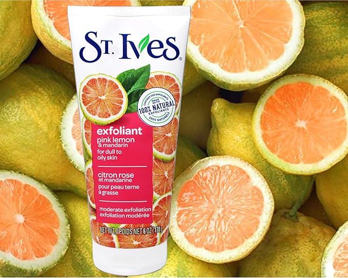 St. Ives Radiant Skin Face Scrub, Pink Lemon and Mandarin Orange, 6 oz
