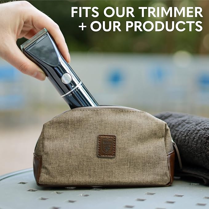 The Beard Club Stylish Travel Toiletry Bag for Men: Durable, Lightweight & Room Toiletry Travel Bag for Grooming Essentials, Shaving Kit, Shower & Bathroom Accessories