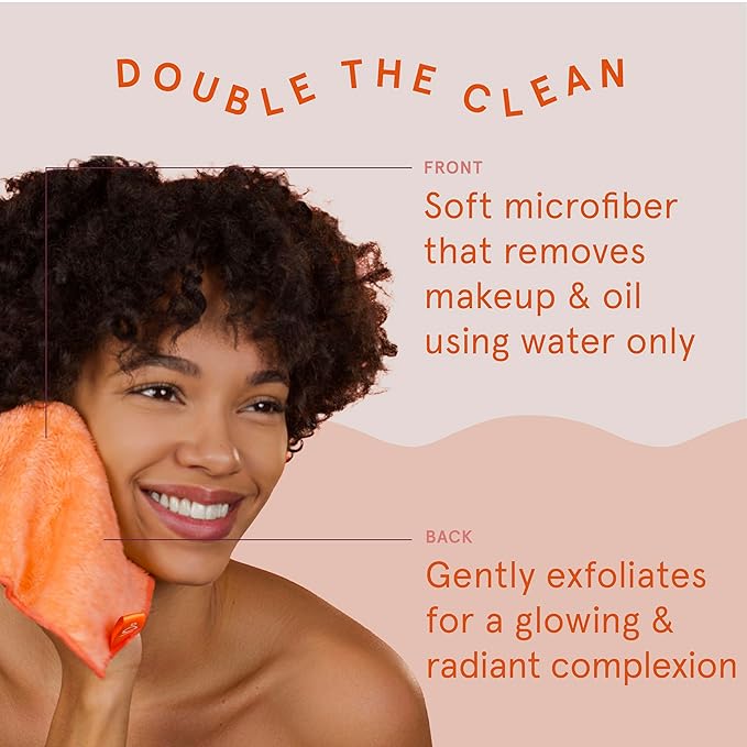Cleanlogic Bath & Body Exfoliating Dual-Texture Face Cloths, 3 Pack, Premium Quality Facial Wash Cloths for Cleansing Sensitive Skin