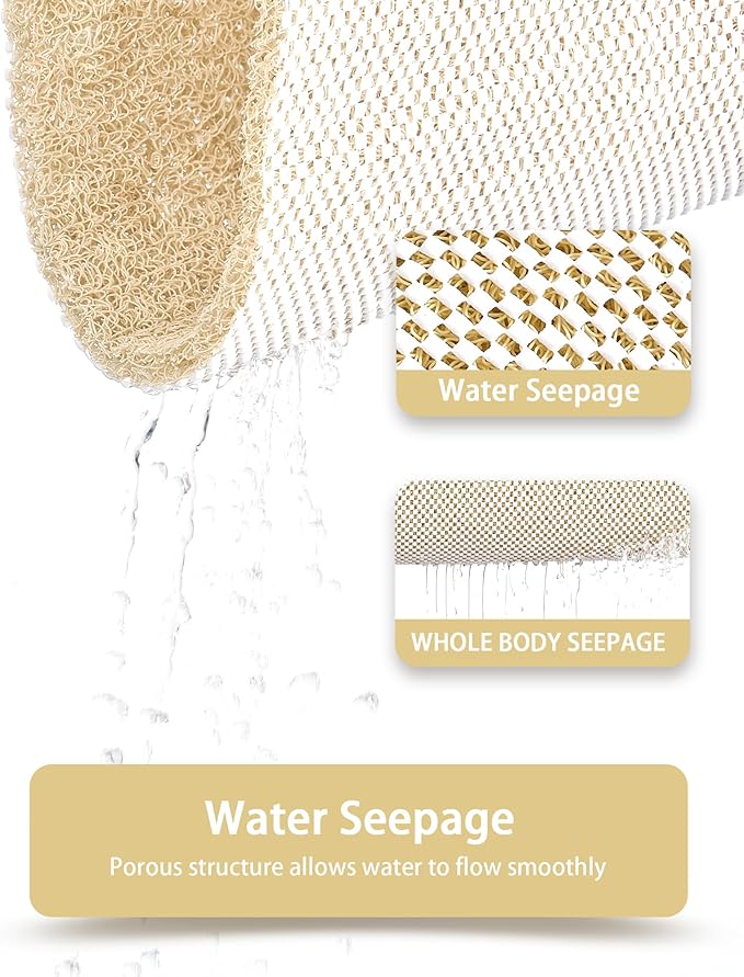 Beige Non Slip Square Shower Mat 24x24 Inch for Bathtub and Shower, Anti Slip Bath Mat for Textured Surfaces, Loofah Foot Scrubber, Safety Mat for Walk in and Stand Up Showers, Quick Drying