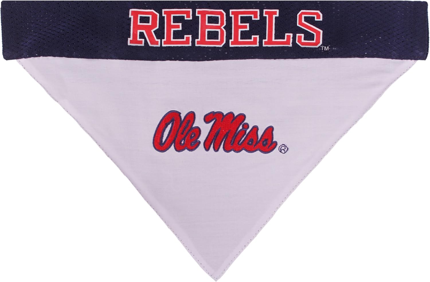 Pets First Collegiate Pet Accessories, Reversible Bandana, Mississippi Ole Miss Rebels, Small/Medium