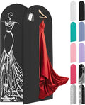 72" Long Dress Bags for Gowns - Wedding Dress Garment Bag for Dresses - Long Garment Bags for Hanging Clothes & Closet Storage - Durable Travel Bag for Women with ID Window