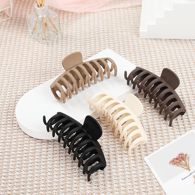 laxizar Claw Clip Hair Clip 8 Pack 4.3 Inch Rectangular Hair Clips for Women Girls Large Hair Jaw Clips Hair Clamps