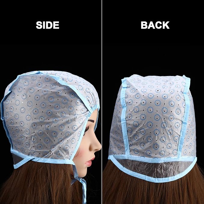6 Pieces Highlighting Cap Hair Frosting Cap Highlight for Dye Color with Plastic Hooks Hair Coloring Salon Hairdressing Tool Kit Supplies(Blue)