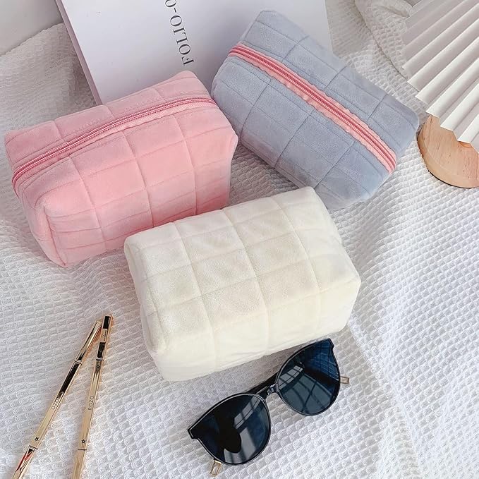 Makeup Bag Small Cosmetic Pouch for Purse Women Girls Y2k Checkered Make Up Bags
