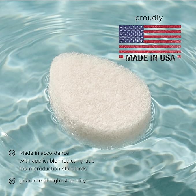 10 Pack - VerdeVida Facial Sponge/Face Scrubber, Buff Puf Style Pads, Deep Cleansing & Exfoliating, White