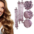 3Sets/6PCS Ariuvor New Satin Heatless Hair Curler,Soft Heatless Curling Rod Headband for Long Hair and Short Hair,No Heat Curling to Sleep in Overnight (light purple)