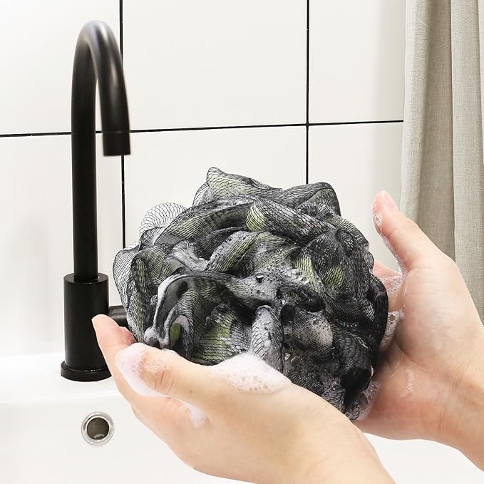 Loofah Sponge 60g/Piece, Bath Sponge Pouf Shower Loofah Body Scrubber Exfoliator Pack of 4