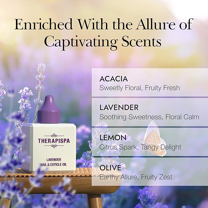 THERAPISPA Nail & Cuticle Oil with Avocado, Jojoba, Biotin & Vitamin E – Promotes Nail Growth, Strengthens & Repairs Dry, Brittle Nails & Cuticles (Acacia, 2.0 fl oz)