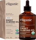 Cliganic Organic Sweet Almond Oil, 100% Pure - for Skin & Hair, Nourishing Carrier Oil for Face & Body