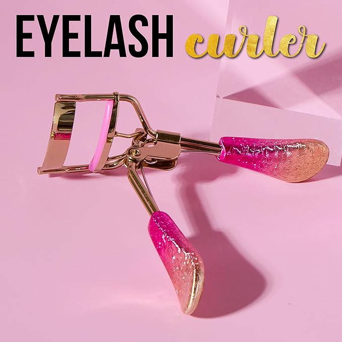 Eyelash Curler - 1pc Ombre Metallic Pink Gold Precision Lash Curler, Comfort Grip Lash Curler | Pro Beauty Tools for Effortless Eyelash Curling