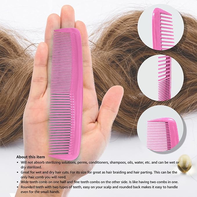Soft 'N Style Hair Care 4-Pack Comb - Not Breakable - mens comb/fine tooth comb/peines para cabello