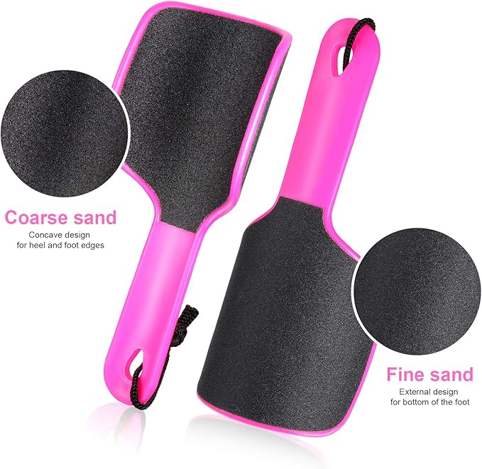 Mudder 4 Pieces U Shaped Curved Foot File Foot Callus Remover Double Sided Colossal for Grit Exfoliates Removes Dead Skin, 4 Colors