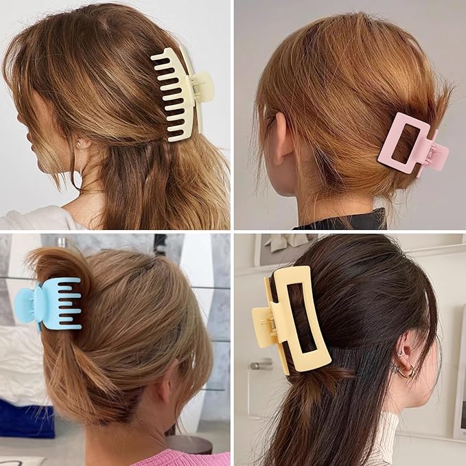 Hair Claws 16 Pcs Hair Clips for Women Thin Thick Curly Hair Large and Small Matte Banana Clips Strong Hold Nonslip