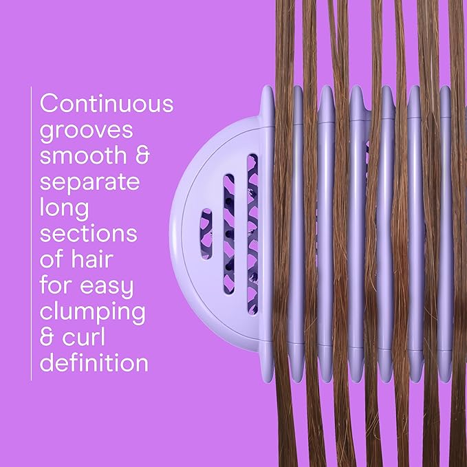 Conair Curl Define Pro Hair Brush for Curly Hair, Dual-Vent Design with Continuous Grooves, Mixed Bristles for Frizz-Free Detangling, Smoothing, and Curl Definition