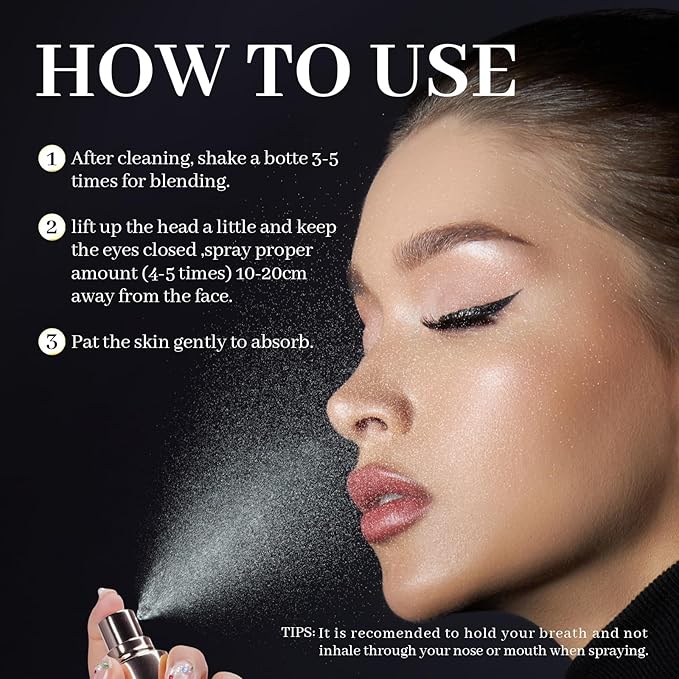 White Truffle First Spray Serum Deep Hydrating Face Mist Light-Weight Facial Mist Korean Skin Care Face Spray Serum for All Skin Types,Smooths & Firming Wrinkles - 3.38 Fl Oz.