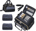 Nail Polish Organizer Holds 80 Bottles, with Two Removable Case, Portable Travel Nail Kit Storage Bag for Manicurist, Nail Art Enthusiasts,Black