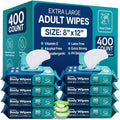 Body Wipes for Adults Bathing No Rinse - Adult Wipes for Elderly 8" x 12" (400 count) Shower for Adults No Rinse, Incontinence Disposable Washcloths, Aloe Vera, Vitamin E