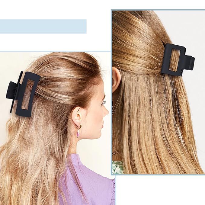 Hair Clips Collection: 16 Matte Claw Clips for Women - Strong Hold, Nonslip Banana Clips for Thin, Thick, and Curly Hair in Large & Small Sizes