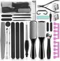 Professional Pedicure Kit, 36 in 1 Stainless Steel Foot Care Kit Foot Rasp Dead Skin Remover for Home & Salon Care, Black