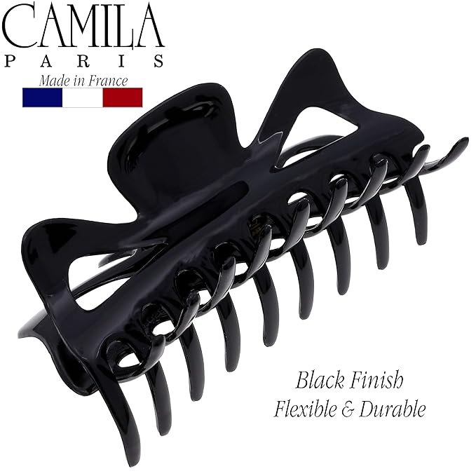 Camila Paris CP3028 French Large Hair Clips for Women Thick Hair for Long Curly Wavy Hair, Girls Hair Claw Clip, Durable Styling Big Claw Clip for Thick Hair, Strong Hold No Slip Grip, Made in France