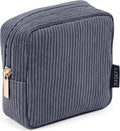 MAGEFY Small Makeup Bag for Purse Mini Cosmetics Bag Corduroy Cute Cosmetic Pouch for Women with Slip-in Pockets
