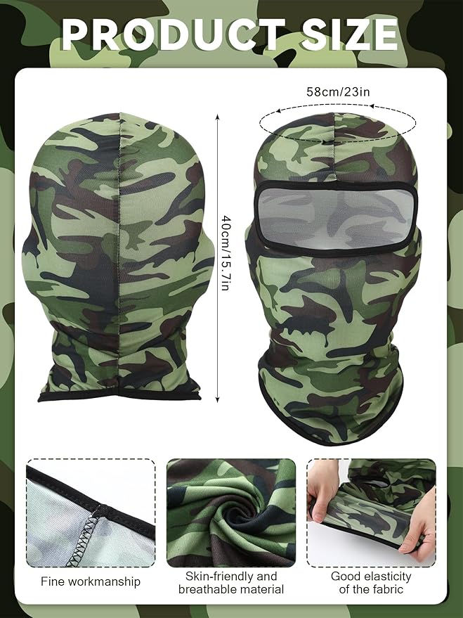 SATINIOR 9 Pack Ski Mask for Men Balaclava Full Face Shiesty Mask Breathable Summer Windproof Hood for Motorcycle Snowboard